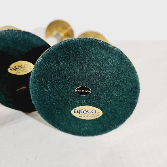 Enesco Graduated Candlestick Taper Candle Holders Metal Brass Stainless Vtg - Picture 5 of 11